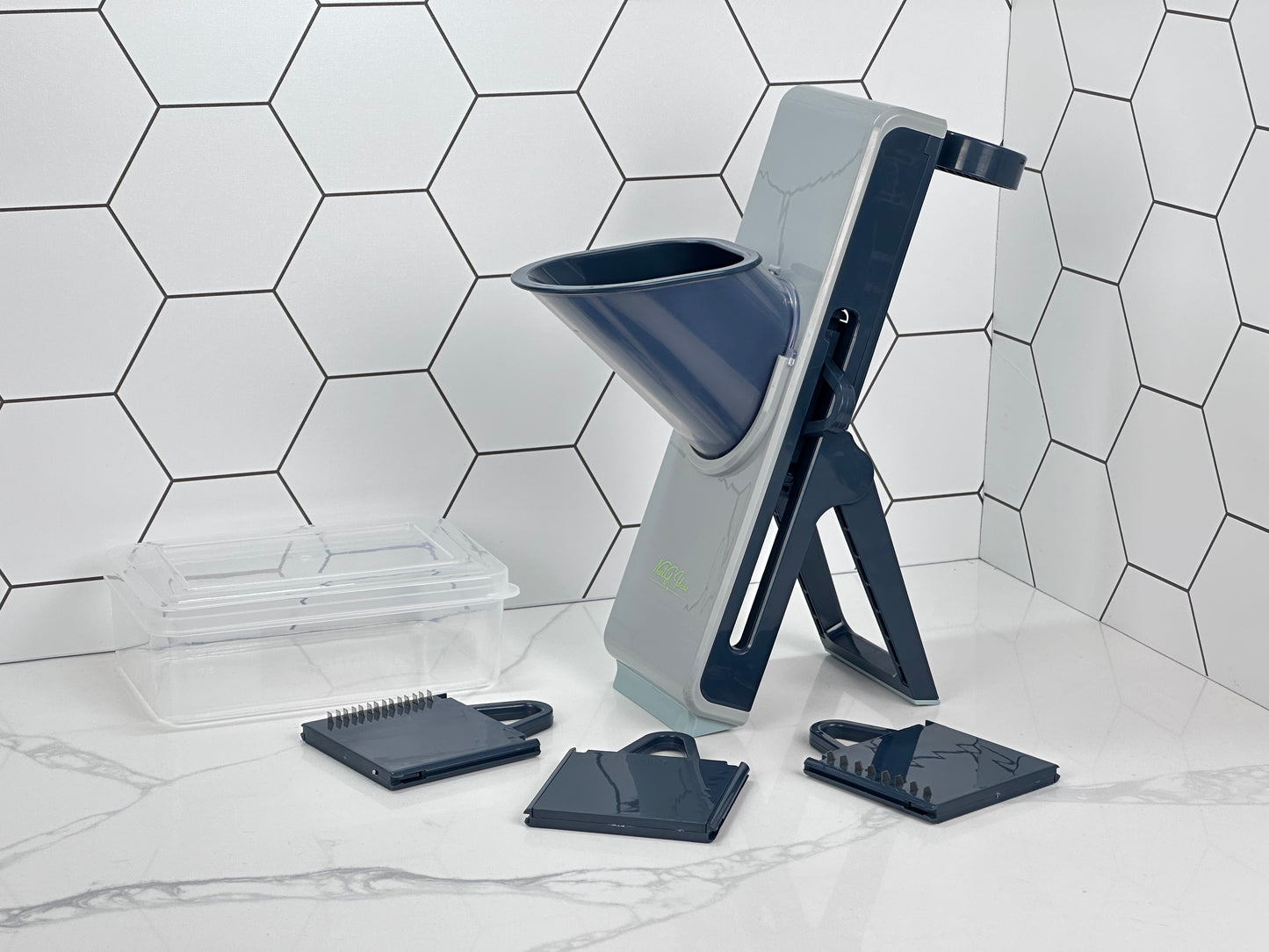 Nextg Ideaz Multifunctional Safe Mandoline Vegetable Chopper Slicer 4-in-1 - Gray/Blue