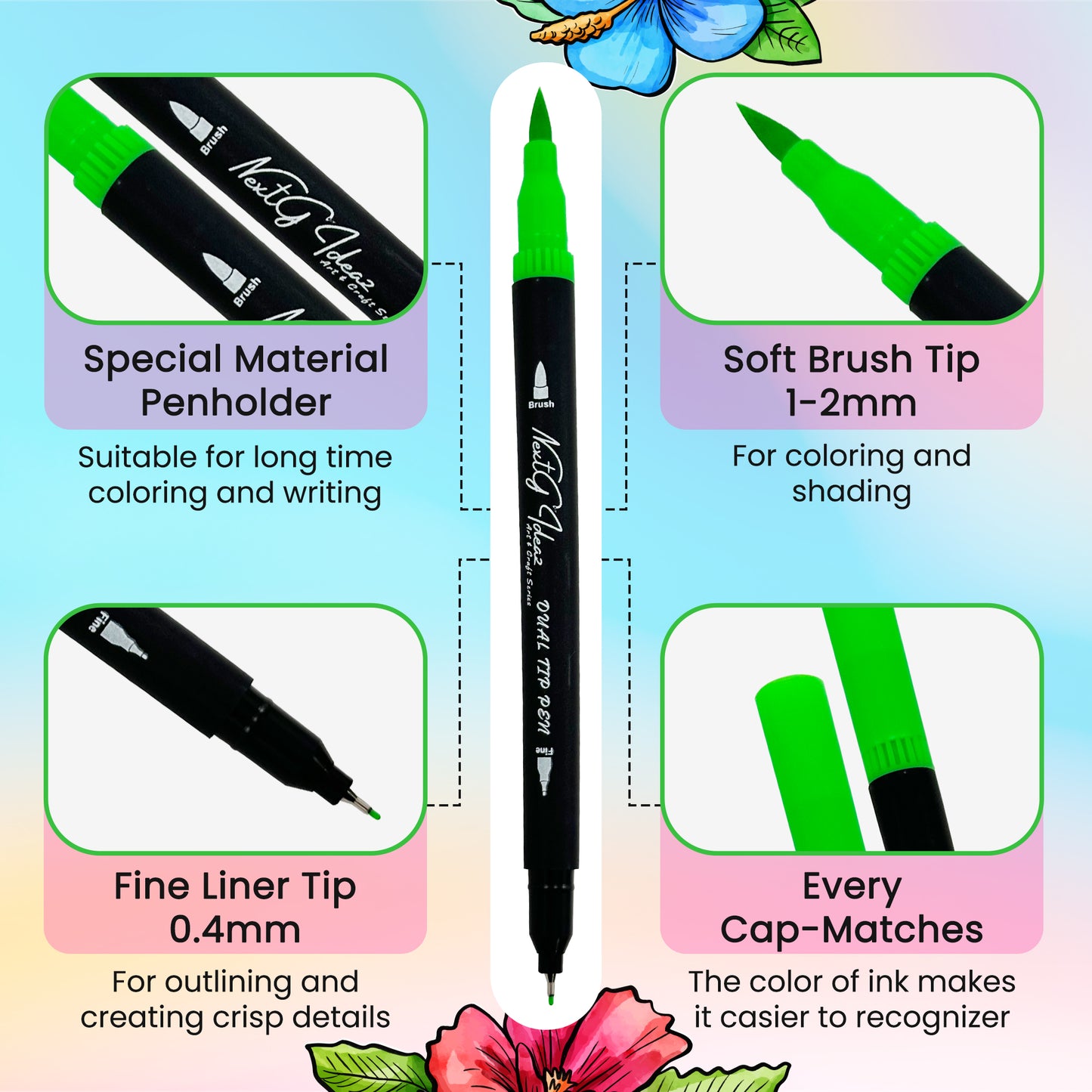 NextG Ideaz Dual Tip Brush Art Marker 80 Pens