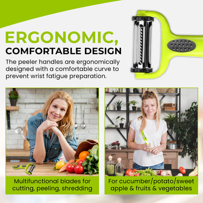 NextG Ideaz 3 In 1 Rotatable Stainless Steel Blade Vegetable Peeler