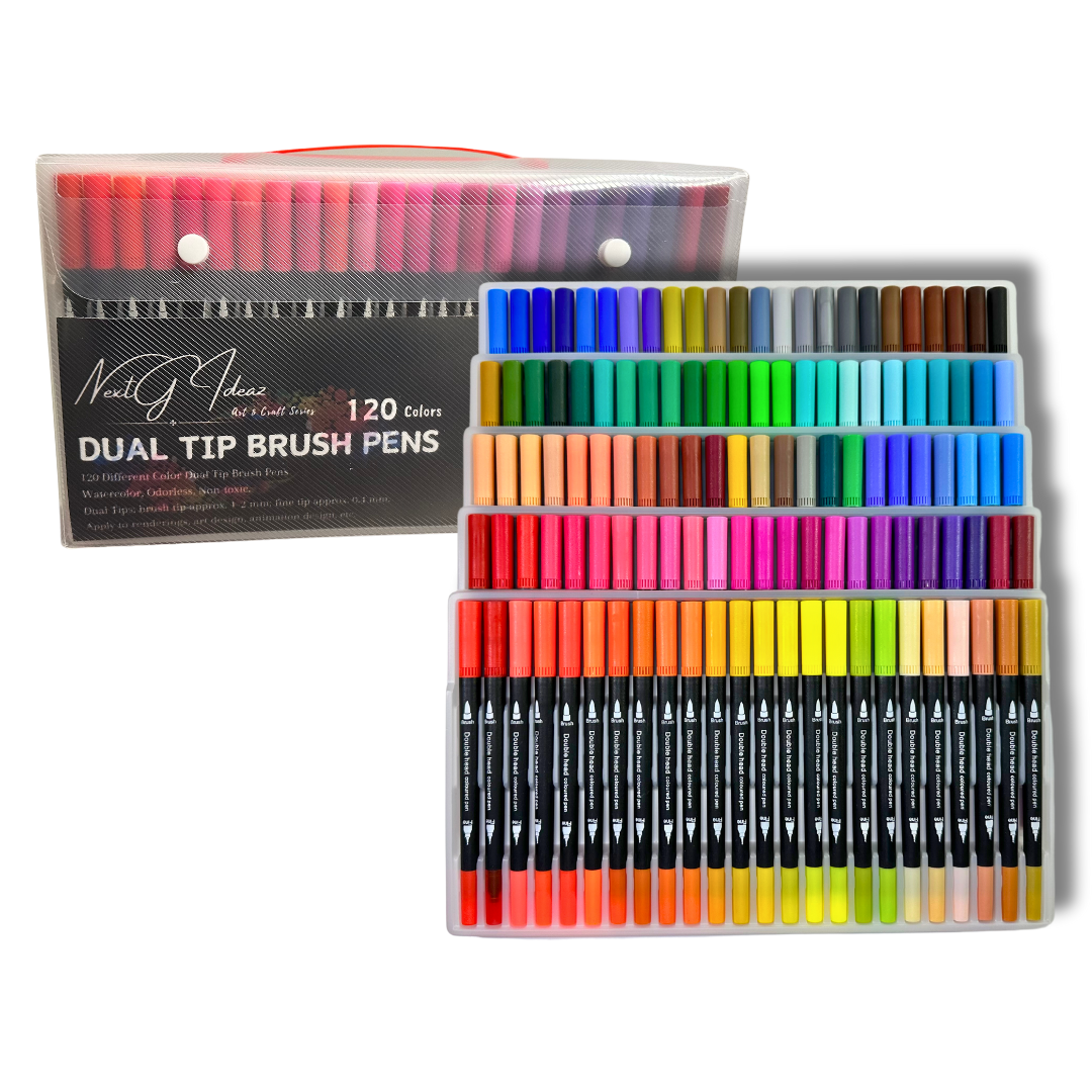 NextG Ideaz Dual Tip Brush Marker - 120 Pens