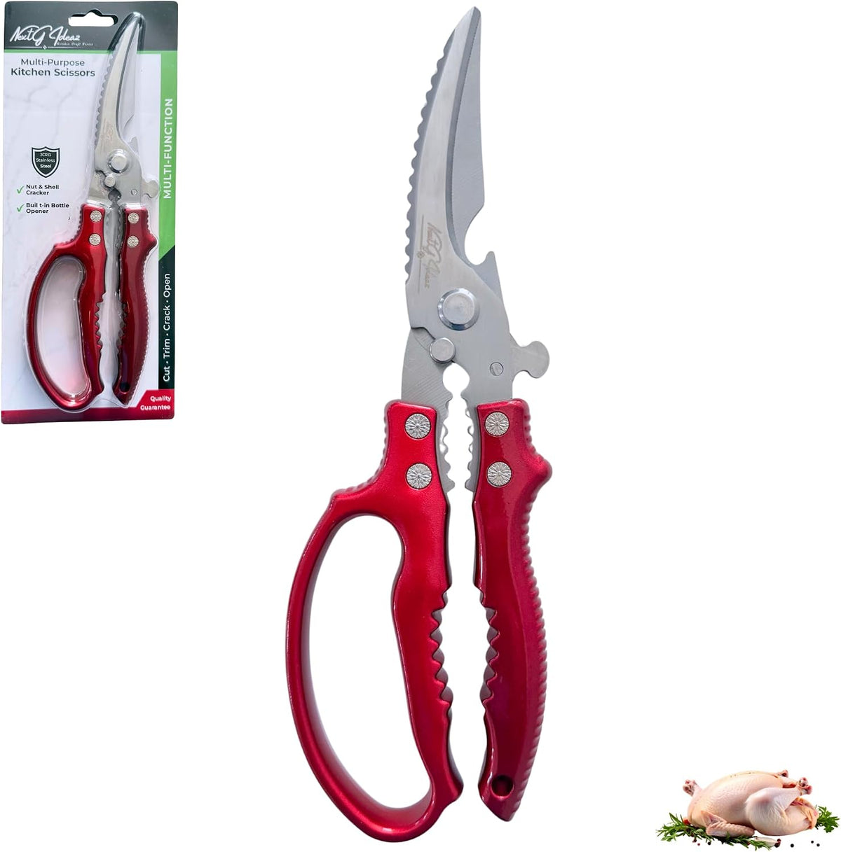 NGI-KS100-RD Multipurpose Heavy Duty Poultry Shears