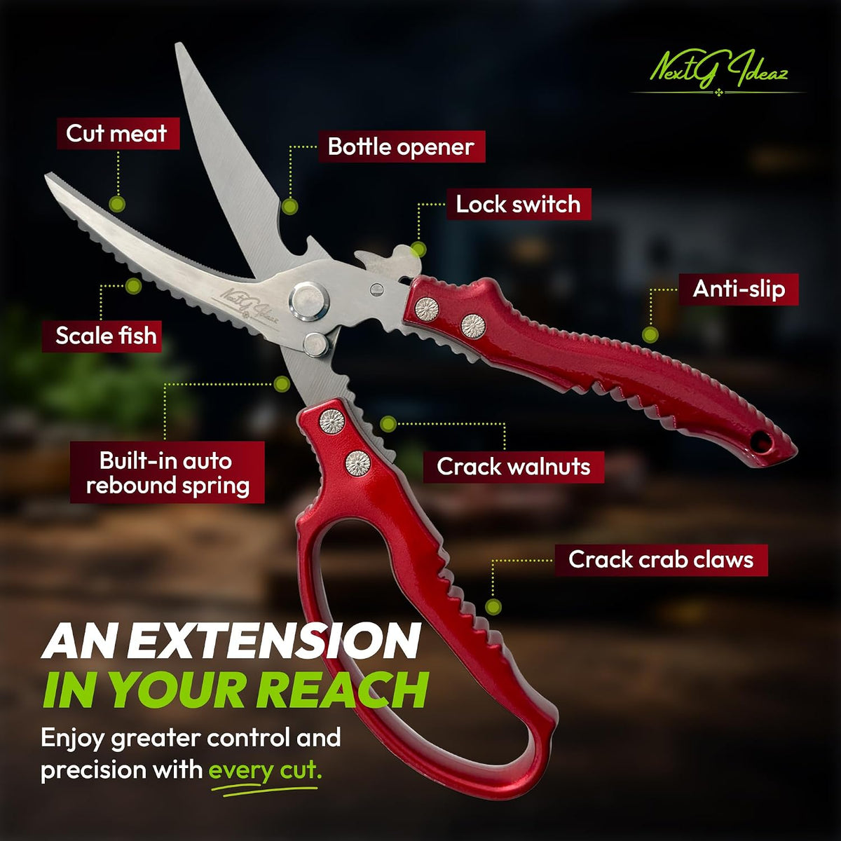 NGI-KS100-RD Multipurpose Heavy Duty Poultry Shears