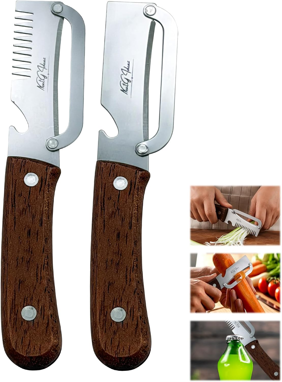 NextG Ideaz Multifunctional Vegetable Peeler Set Stainless Steel Brown