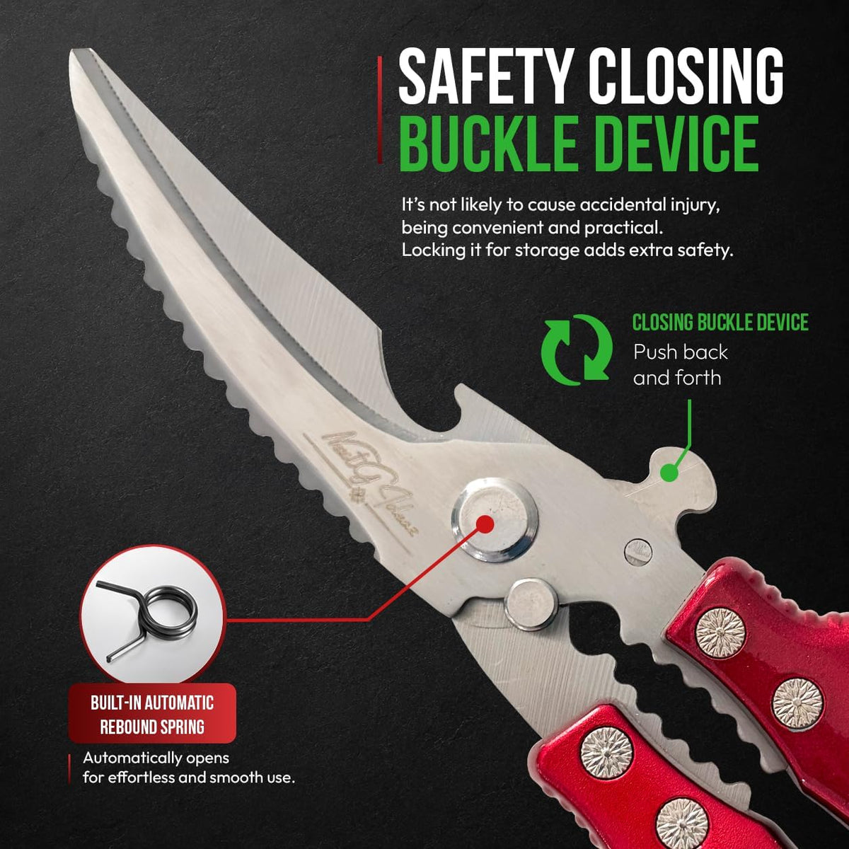 NGI-KS100-RD Multipurpose Heavy Duty Poultry Shears