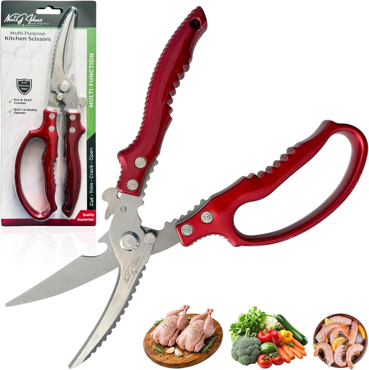 NGI-KS100-RD Multipurpose Heavy Duty Poultry Shears