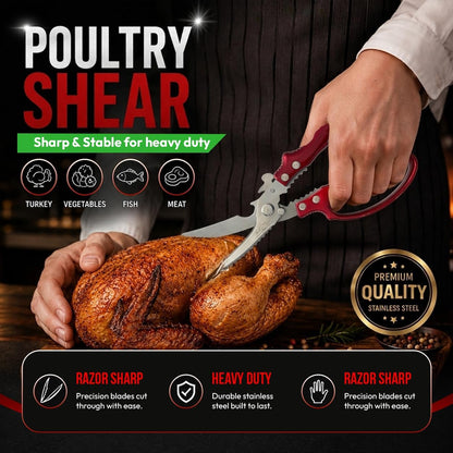 NGI-KS100-RD Multipurpose Heavy Duty Poultry Shears