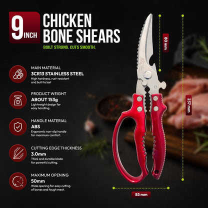 NGI-KS100-RD Multipurpose Heavy Duty Poultry Shears