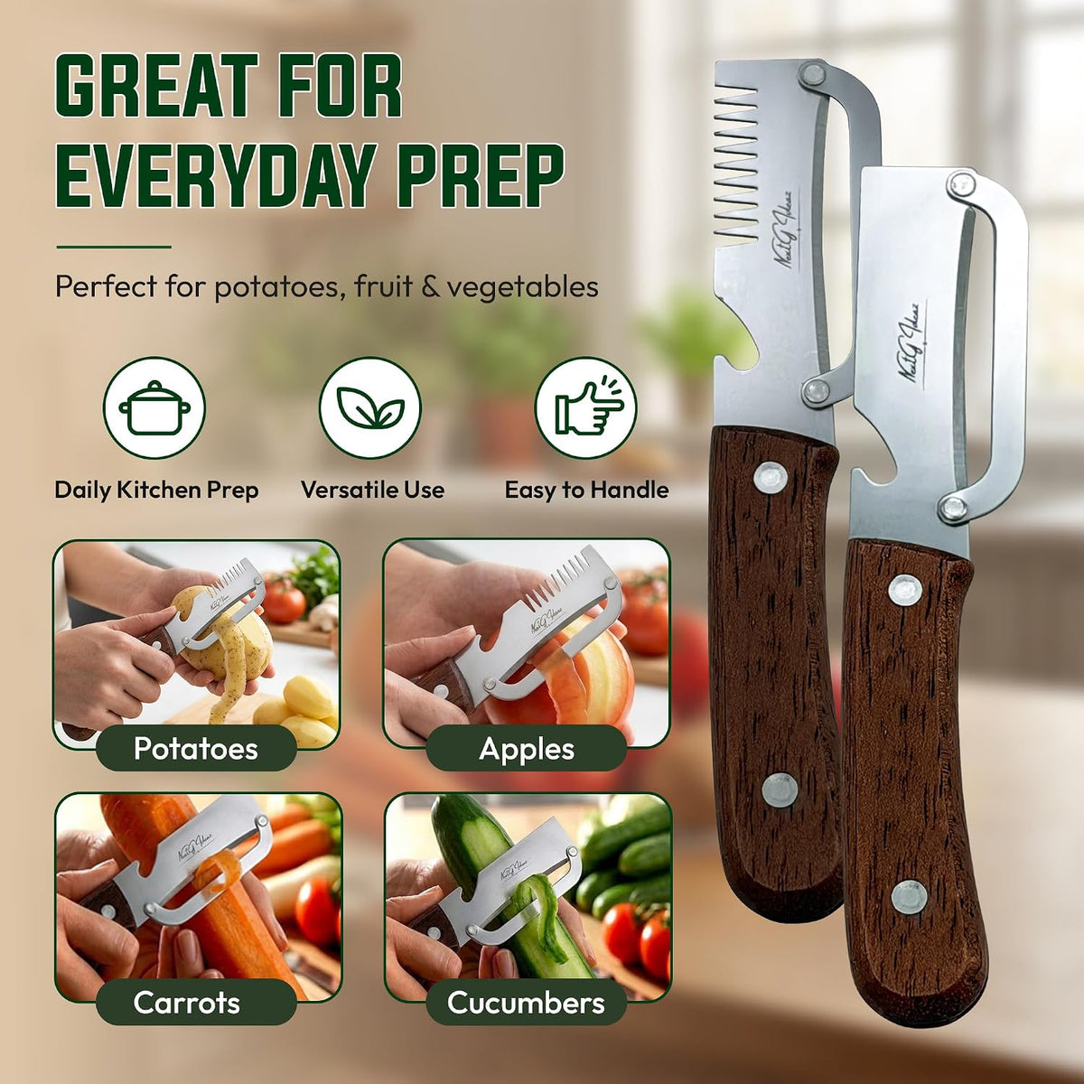 NextG Ideaz Multifunctional Vegetable Peeler Set Stainless Steel Brown
