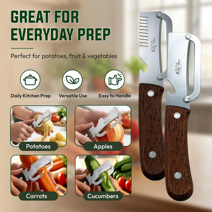 NextG Ideaz Multifunctional Vegetable Peeler Set Stainless Steel Brown