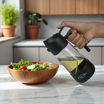 Oil Dispenser, 2 In 1 Cooking Oil Sprayer and Pourer, Non-Drip Spout