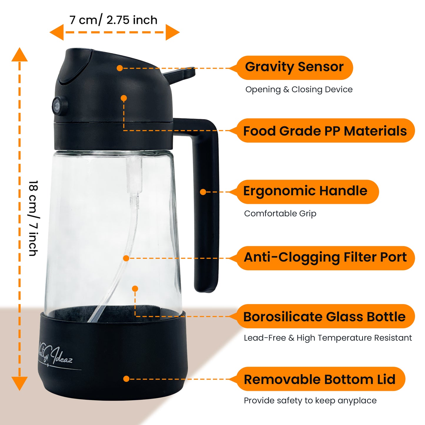 Oil Dispenser, 2 In 1 Cooking Oil Sprayer and Pourer, Non-Drip Spout