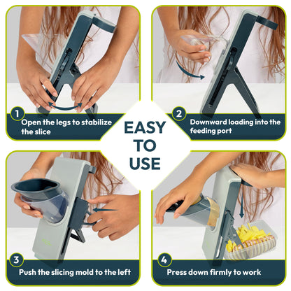 Nextg Ideaz Multifunctional Safe Mandoline Vegetable Chopper Slicer 4-in-1 - Gray/Blue