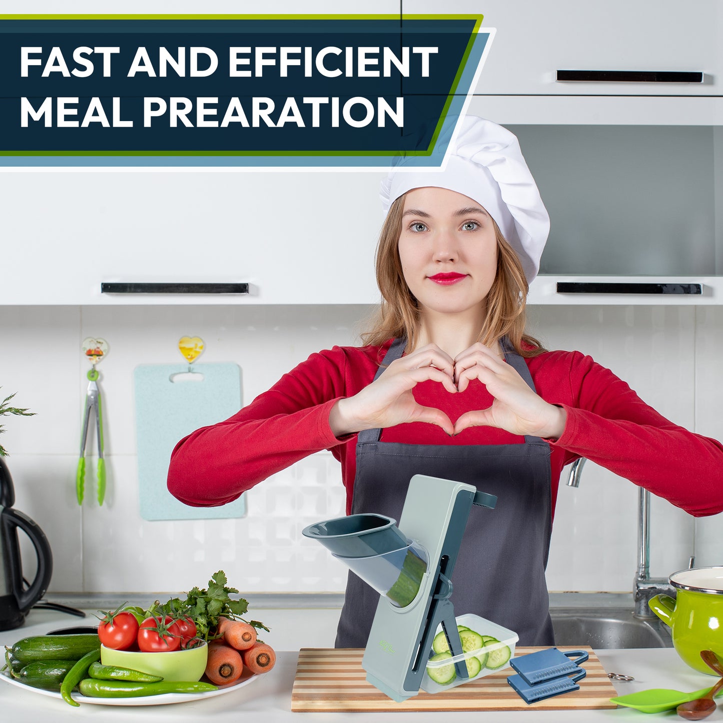 Nextg Ideaz Multifunctional Safe Mandoline Vegetable Chopper Slicer 4-in-1 - Gray/Blue