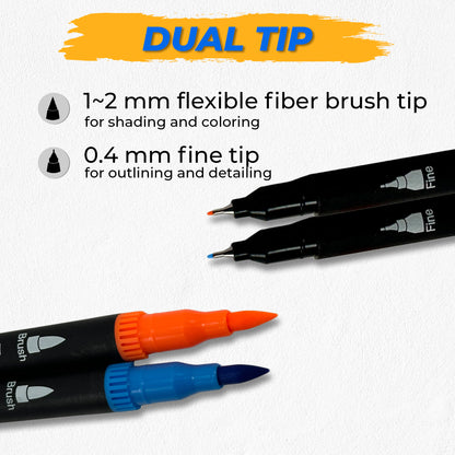 NextG Ideaz Dual Tip Brush Marker - 120 Pens